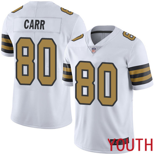 New Orleans Saints Limited White Youth Austin Carr Jersey NFL Football #80 Rush Vapor Untouchable Jersey->youth nfl jersey->Youth Jersey